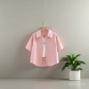 Short and petite style, 2026 Spring/Summer new collection, summer candy-colored short-sleeved shirt, washable cotton short coat for women 104709186 Specification image